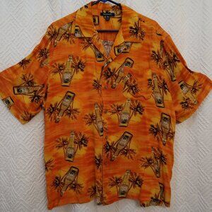 George Men's Short Sleeve Button Front Tropical Shirt Size XL